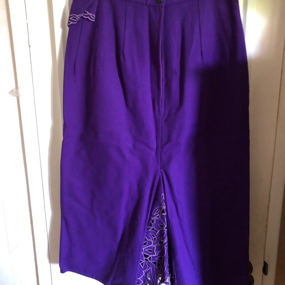 Custom Made Wool Skirt, Size M - image 2